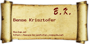 Bense Krisztofer névjegykártya